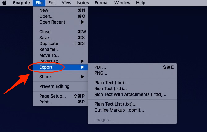 Scapple File Export